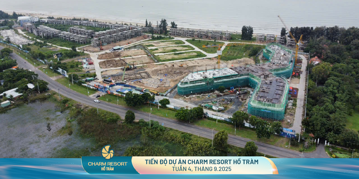 Không khí nhiệt huyết sôi động trên công trường Charm Resort Hồ Tràm